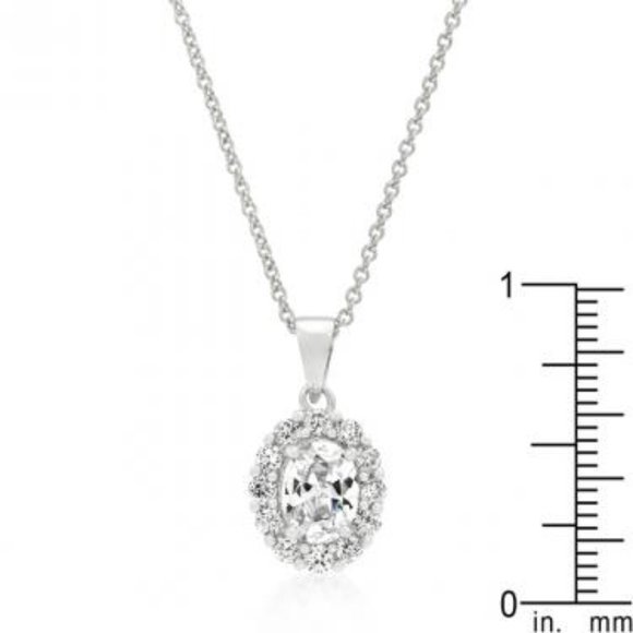 gorgeous ladies white gold plated 5ctw CZ diamond 18" designer bridal necklace - Picture 1 of 2
